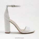 jp Sam Edelman 女性 野郎ブロックヒールサンダル 明るい白い革 4NFV0P328 履物 - Image 2