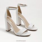 jp Sam Edelman 女性 野郎ブロックヒールサンダル 明るい白い革 4NFV0P328 履物