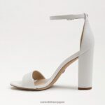 jp Sam Edelman 女性 野郎ブロックヒールサンダル 明るい白い革 4NFV0P328 履物 - Image 4