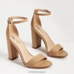jp Sam Edelman 女性 野郎ブロックヒールサンダル 柔らかいベージュの革 4NFV0P326 履物