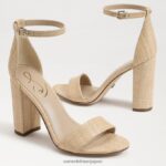 jp Sam Edelman 女性 野郎ブロックヒールサンダル 漂白ブナ材 4NFV0P322 履物 - Image 7