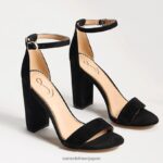 jp Sam Edelman 女性 野郎ブロックヒールサンダル 黒いスエード 4NFV0P338 履物