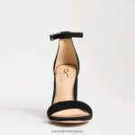 jp Sam Edelman 女性 野郎ブロックヒールサンダル 黒いスエード 4NFV0P338 履物 - Image 3
