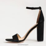 jp Sam Edelman 女性 野郎ブロックヒールサンダル 黒いスエード 4NFV0P338 履物 - Image 4