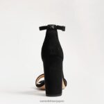 jp Sam Edelman 女性 野郎ブロックヒールサンダル 黒いスエード 4NFV0P338 履物 - Image 5