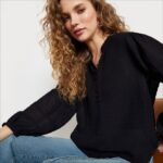 jp Sam Edelman 女性 長袖エメリントップ 黒 4NFV0P1278 衣服 - Image 3