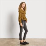 jp Sam Edelman 女性 長袖シルクトップ オリーブオイル 4NFV0P1290 衣服 - Image 2
