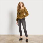 jp Sam Edelman 女性 長袖シルクトップ オリーブオイル 4NFV0P1290 衣服