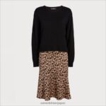 jp Sam Edelman 女性 長袖ニットキャミミディドレス ヒョウ 4NFV0P1138 衣服 - Image 5