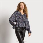 jp Sam Edelman 女性 長袖バーモントトップ ペイズリーブラック 4NFV0P1242 衣服 - Image 3
