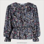 jp Sam Edelman 女性 長袖バーモントトップ ペイズリーブラック 4NFV0P1242 衣服 - Image 5
