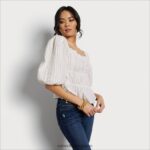 jp Sam Edelman 女性 長袖メドウトップ 白 4NFV0P1173 衣服 - Image 3