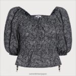 jp Sam Edelman 女性 長袖メドウトップ 青 4NFV0P1171 衣服 - Image 5