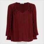 jp Sam Edelman 女性 長袖ヴァリックトップ あかね色 4NFV0P1248 衣服 - Image 5