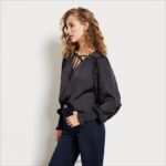 jp Sam Edelman 女性 長袖ヴァリックトップ トワイライトブラック 4NFV0P1246 衣服 - Image 2