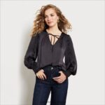 jp Sam Edelman 女性 長袖ヴァリックトップ トワイライトブラック 4NFV0P1246 衣服