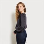 jp Sam Edelman 女性 長袖ヴァリックトップ トワイライトブラック 4NFV0P1246 衣服 - Image 4