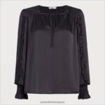 jp Sam Edelman 女性 長袖ヴァリックトップ トワイライトブラック 4NFV0P1246 衣服 - Image 5