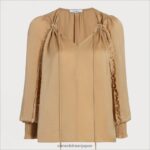 jp Sam Edelman 女性 長袖ヴァリックトップ 鈍い金 4NFV0P1241 衣服 - Image 5