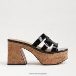 jp Sam Edelman 女性 開発プラットフォームサンダル ブラックパテント 4NFV0P548 履物 - Image 2