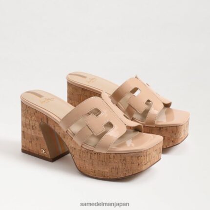 jp Sam Edelman 女性 開発プラットフォームサンダル ベージュ ブラッシュ パテント 4NFV0P549 履物