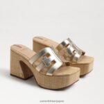 jp Sam Edelman 女性 開発プラットフォームサンダル 金箔 4NFV0P547 履物
