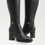 jp Sam Edelman 女性 elsy ニーハイブーツ 黒い革 4NFV0P798 履物 - Image 7