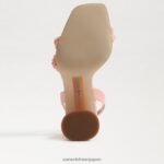 jp Sam Edelman 女性 KIA ビーズブロックヒールサンダル コーラルピーチ 4NFV0P711 履物 - Image 6
