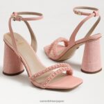 jp Sam Edelman 女性 KIA ビーズブロックヒールサンダル コーラルピーチ 4NFV0P711 履物 - Image 7