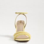 jp Sam Edelman 女性 KIA ビーズブロックヒールサンダル バターイエロー 4NFV0P489 履物 - Image 3