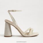 jp Sam Edelman 女性 KIA ビーズブロックヒールサンダル モダンなアイボリー 4NFV0P488 履物 - Image 2