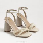 jp Sam Edelman 女性 KIA ビーズブロックヒールサンダル モダンなアイボリー 4NFV0P488 履物