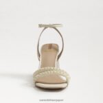 jp Sam Edelman 女性 KIA ビーズブロックヒールサンダル モダンなアイボリー 4NFV0P488 履物 - Image 3