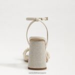 jp Sam Edelman 女性 KIA ビーズブロックヒールサンダル モダンなアイボリー 4NFV0P488 履物 - Image 5