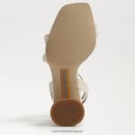 jp Sam Edelman 女性 KIA ビーズブロックヒールサンダル モダンなアイボリー 4NFV0P488 履物 - Image 6