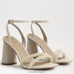 jp Sam Edelman 女性 KIA ビーズブロックヒールサンダル モダンなアイボリー 4NFV0P488 履物 - Image 7
