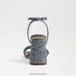 jp Sam Edelman 女性 KIA ビーズブロックヒールサンダル 洗いざらしのニューブルー 4NFV0P486 履物 - Image 5