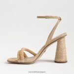 jp Sam Edelman 女性 KIA ビーズブロックヒールサンダル 漂白ブナ材 4NFV0P491 履物 - Image 4