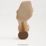 jp Sam Edelman 女性 KIA ビーズブロックヒールサンダル 漂白ブナ材 4NFV0P491 履物 - Image 6