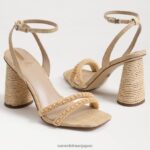 jp Sam Edelman 女性 KIA ビーズブロックヒールサンダル 漂白ブナ材 4NFV0P491 履物 - Image 7