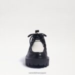 jp Sam Edelman 女性 monna レースアップ ラグソール ローファー 黒/白の革 4NFV0P719 履物 - Image 3