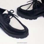 jp Sam Edelman 女性 monna レースアップ ラグソール ローファー 黒/白の革 4NFV0P719 履物 - Image 7