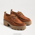 jp Sam Edelman 女性 monna レースアップ ラグソール ローファー フロンティアブラウン 4NFV0P720 履物