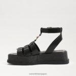 jp Sam Edelman 女性 naima プラットフォーム グラディエーター サンダル 黒い革 4NFV0P602 履物 - Image 4