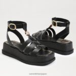 jp Sam Edelman 女性 naima プラットフォーム グラディエーター サンダル 黒い革 4NFV0P602 履物 - Image 7