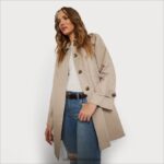 jp Sam Edelman 女性 SB スウィング トレンチコート 白樺 4NFV0P1118 衣服 - Image 3