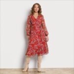 jp Sam Edelman 女性 Vネック マキシドレス レッドマルチ 4NFV0P1154 衣服