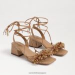 jp Sam Edelman 女性 Walda ビーズブロックヒールサンダル バフタン 4NFV0P64 履物