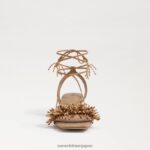 jp Sam Edelman 女性 Walda ビーズブロックヒールサンダル バフタン 4NFV0P64 履物 - Image 3