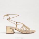 jp Sam Edelman 女性 Westley レースアップ ブロックヒール サンダル アンバーゴールド 4NFV0P399 履物 - Image 2